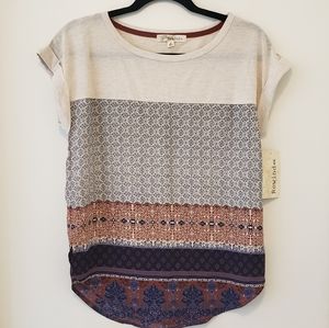 ++BOGO Mixed Material Rewind Top